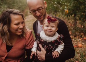 Family of three fall picture